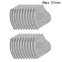 Cycling Face Mask with Filter Big Size Dust Mask Sport Washable Reusable Summer Face Mask for Men Bandana Actived Carbon Filters 20 filters