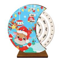 DIY Diamond Art Painting Kit Unique Wooden Rotating Calendar Wooden Perpetual Calendar Kits Desk Decor for Home and Office
