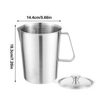 Milk Frother Pitcher 2000ml Portable Precise Measuring Cup Milk Frother Pitcher For Coffee For Latte Cappuccinos Beverages sidabras