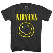 Nirvana Classic Smiley Face Logo T-Shirt, Unisex Grunge Rock Fan Streetwear Tee, 100% Cotton Casual Short Sleeve Top S įvairiaspalvis