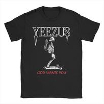 Kanye West Yeezus Skeleton Unisex Women T Shirt  Funny Tees Short Sleeve Round Collar TShirts 100 Cotton Plus Size Tops S įvairiaspalvis