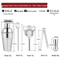 Handun Stainless Steel 5-Piece Cocktail Shaker Set