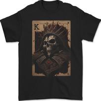 King of Cards Skull King Gothic Playing Mens T-Shirt 100% Cotton S įvairiaspalvis