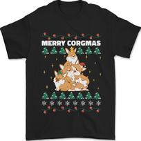 Christmas Corgi Dog Tree Xmas Mens T-Shirt 100% Cotton S įvairiaspalvis