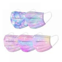's Face_mask Rainbow Tie-dye Print 3 Ply High Filtrat Anti-smog Face Covering D Able Boys Girls Mouth S