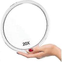 20X magnifying mirror with suction cups (15 cm round) - Perfect fo