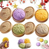 4Pcs Small Dumpling,Dumpling Squishy,Rainbow Dumplings,Anxiety Relief Squeeze Toy,Soft Squeeze Decompression Dough for Adults.