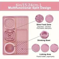 E52 Powerful Suction Cup | 6-In-1 Multifunctional Pet Slow Feeding Lick Mat - Alleviates Anxiety And Promotes Health