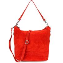 Women's Leather Messenger Bag With Zippers, Roomy Italian Suede Leather