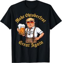 Make Oktoberfest Great Again Funny Trump Drink Beer Prost T-Shirt Mens Womens Tees Top 4XL