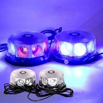 2-in-1 Design Magnetic Strobe Light Kit Dual Head Warning Flasher  Construction Vehicles Style D