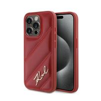Karl Lagerfeld Diagonal Quilted Script - Etui Iphone 15 Pro Max (Czerwony)