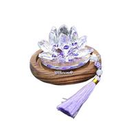 Chinese Style Car Center Console Ornament Realistic Crystal Lotus Decoration  Interior Decoration violetinė