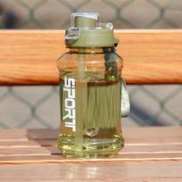 Straw Fitness Water Bottle 850/1300ml Fitness Drinking Bottle Sports Water Cup  Climbing 800ml žalia