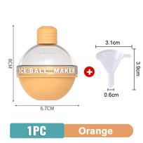 1pc Frozen Ice Ball Mold  Whiskey Macaron Ice Cube Mold For Homemade Large Ice In Kitchen Silicone Ice Tray Kitchen Accessories 1PC Orange