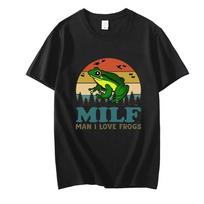 MILF Unisex I Love Frogs Funny Saying Amphibian Lovers Vintage Funny Unisex TShirt Unisexs Shirt Short Sleeve Cotton Tee Shirt L