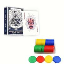 Chinese Style Playing Cards 1 Deck with 50 Round Game Props Black Core Cards Board Game Set Chinese Style