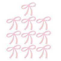 10Pcs Bows Drink Tags Acrylic Drink Markers Reusable Bow-Shaped Wine Glass Charms rožinė