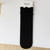 1/9Pairs Women Thin Loose Cotton Socks Summer Ultra-thin Breathable Wood Ear Harajuku Mid-tube Stockings Girls Cool Ruffle Socks super-elastic