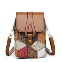 Mobile phone bag messenger bag for women multi-compartment zipper versatile fashion vertical exquisite soft leather small bag