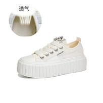 Foam sole white shoes women's 2025 summer new mesh breathable muffin shoes casual versatile board shoes fashion women's shoes 35 smėlis