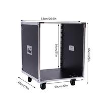 12U Portable Rolling Network Rack, Server Rack Cabinet with Built-in Handles and Locking Swivel Caster Wheels for IT &AV Gear juoda
