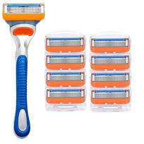 Razor Nauji Peiliukai Tinka 5 Vyrams Skutimosi Saugus Rankinis Skutimosi Mašinėlės Pakeičiamos Galvutės Tiesus Peiliukas 1handle+8blades
