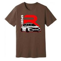 Honda Mens and Womens Tshirt Honda Civic Type R Summer Retro Motorcycle Tee Racing Shortsleeved Spring Cycling Offroad Top 4XL