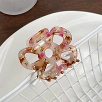 Headwear Acetate Hair Clip Hairpin Hair Grab Cute Hollow Flower  Hair Claws  Female rožinė/kava