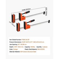 Bar Clamps for Woodworking, 2-Pack 24 inch Parallel Clamp Set, F-Clamp with 1500 lbs Load Limit, Even Pressure, High-strength