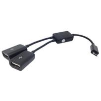 1PC Dual Micro USB 2.0 OTG ports OTG Hub Host Adapter Cable for Tablet PC and Smart Phone Micro USB Male Connector one size