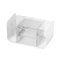 Large Capacity Pen Container Multi Grid Makeup Brush Holder Durable Stationery Storage Box  Office smėlis