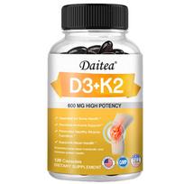Vitamin D3 + Vitamin K2 Dietary Supplement, With Calcium, Zinc, 120 Softgels Per Bottle 120 Capsules