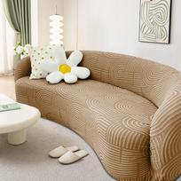 Arc Stretch Semi-Circular Curved Sofa Cover Shaped Couch Protector for Dogs Jacquard Boho Sectional Sofa Slipcover S 90-140cm