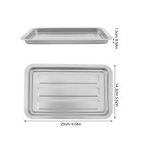 Iron Rectangular Baking Pan Oven Cooking Tray Large 230x143mm Roasting Pan Barbecue Pizza Baking Tray Roasted Vegetables Seafood