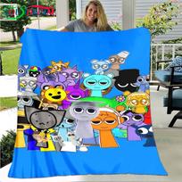 Fashion S-Sprunki Incredibox Game Four Seasons Blanket Sofa Cover Travel Bed Plush Blanket Travel Office Break Blanket Gift 100x150cm