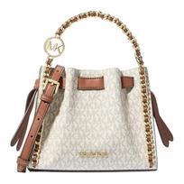 MICHAEL KORS rankinė Mina Classic Presbyopia Grandinėlė Dygsniuota Poliuretano Pirkinių krepšys Rankinė ant peties Crossbody krepšys Mažas Moteriškas balta