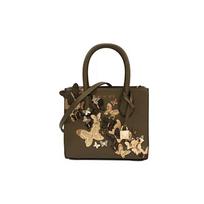 MICHAEL KORS rankinė Lagaminų serija Mercer Mercer raidės logotipo užraktas trimate drugelio niša karvės odos akordeono krepšys per petį moteriškas alyvuogių ruda