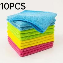 Microfiber Cleaning Cloths, Reusable Washable Cleaning Supplies for Home Kitchen Car & Multi-Purpose Use 10pcs įvairiaspalvis
