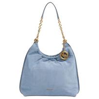 MICHAEL KORS Lillie logotipas pakabukas zomšinė peties rankinė moteriška šviesiai mėlyna mėlyna