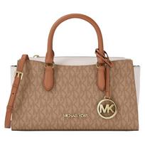 MICHAEL KORS Arden Presbiopijos Rašto Dirbtinės Odos Rankinė Maža Moteriška Smėlio ir Kreminės Baltos Spalvos balta