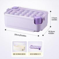 Ice Cubes Trays For Freezer Easy Release Large Capacity Mold Maker Ice Cubes Trays With Container Box For Cocktails Whiskey violetinė