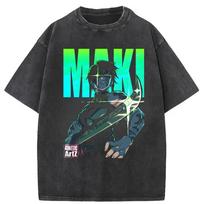 Anime Vintage Washed T-Shirt Cotton Jujutsu Kaisen Harajuku Men's Streetwear Women Short Sleeve S