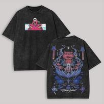 Jiraiya Marškinėliai Gamabunta Rupūzė Vintažiniai Rūgštinio Plovimo Streetwear Ypač Dydžio Retro Anime Grafiniai Vyriški Marškinėliai Medvilninis Viršus S