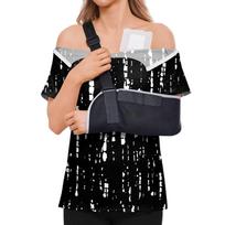 Post Surgery Women Short Sleeve Shirt Floral Print Shoulder Zipper Side Velcro Closure Comfortable Fit Recovery Top S juoda
