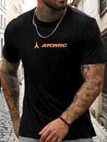 Trumpomis rankovėmis T-shirt ATOMIC Vyriškas 100% medvilnės marškinėliai su raštu Vasariniai apvaliu kaklu Kvėpuojantys Laisvalaikio Madingi Šaunūs Marškinėliai S įvairiaspalvis