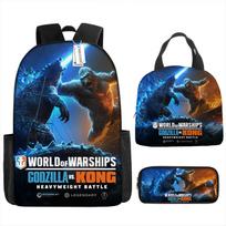Godzilla Kids School Bag Godzilla Elementary And Secondary School Backpack Lightweight Digital Printed Lunch Bag Lunch bag