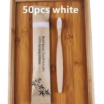 50 / 100 Pcs Laser Engraving Bamboo Toothbrushes Portable Eco Friendly Wooden Tooth Brush for Adults Children