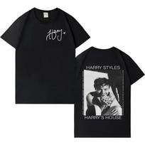 Dainininkas Harry Styles Harajuku Grafika 2026 Marškinėliai Dvigaliai Spaudiniai Medvilninis Marškinėlis Vyrams Moterims Laisvi Atsitiktiniai Populiarūs Marškinėliai S juoda