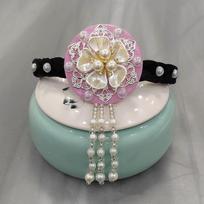 Tassel Korean Headband Pearl Stage Dance Hair Hoop Gift Hanbok Hairband  Performance Style2-Pink